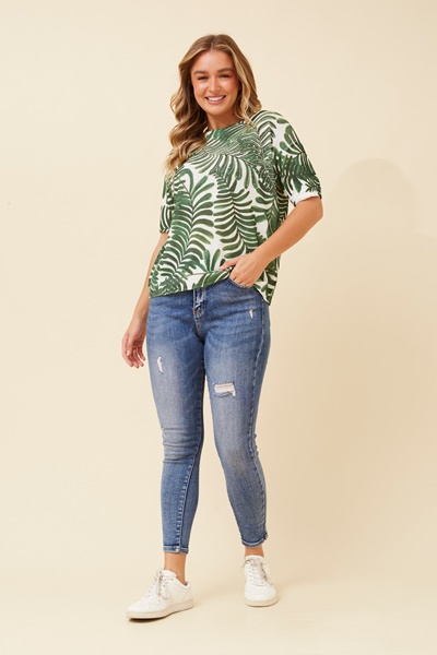 PAOLA LEAF PRINT TOP