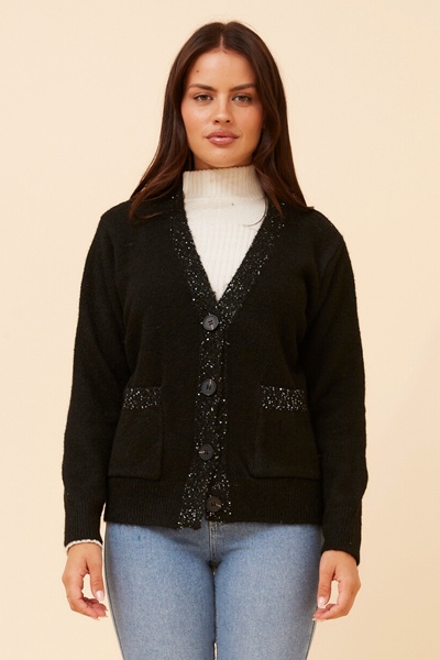 PAOLINA LUREX KNIT CARDIGAN