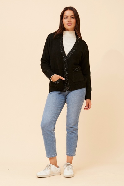 PAOLINA LUREX KNIT CARDIGAN