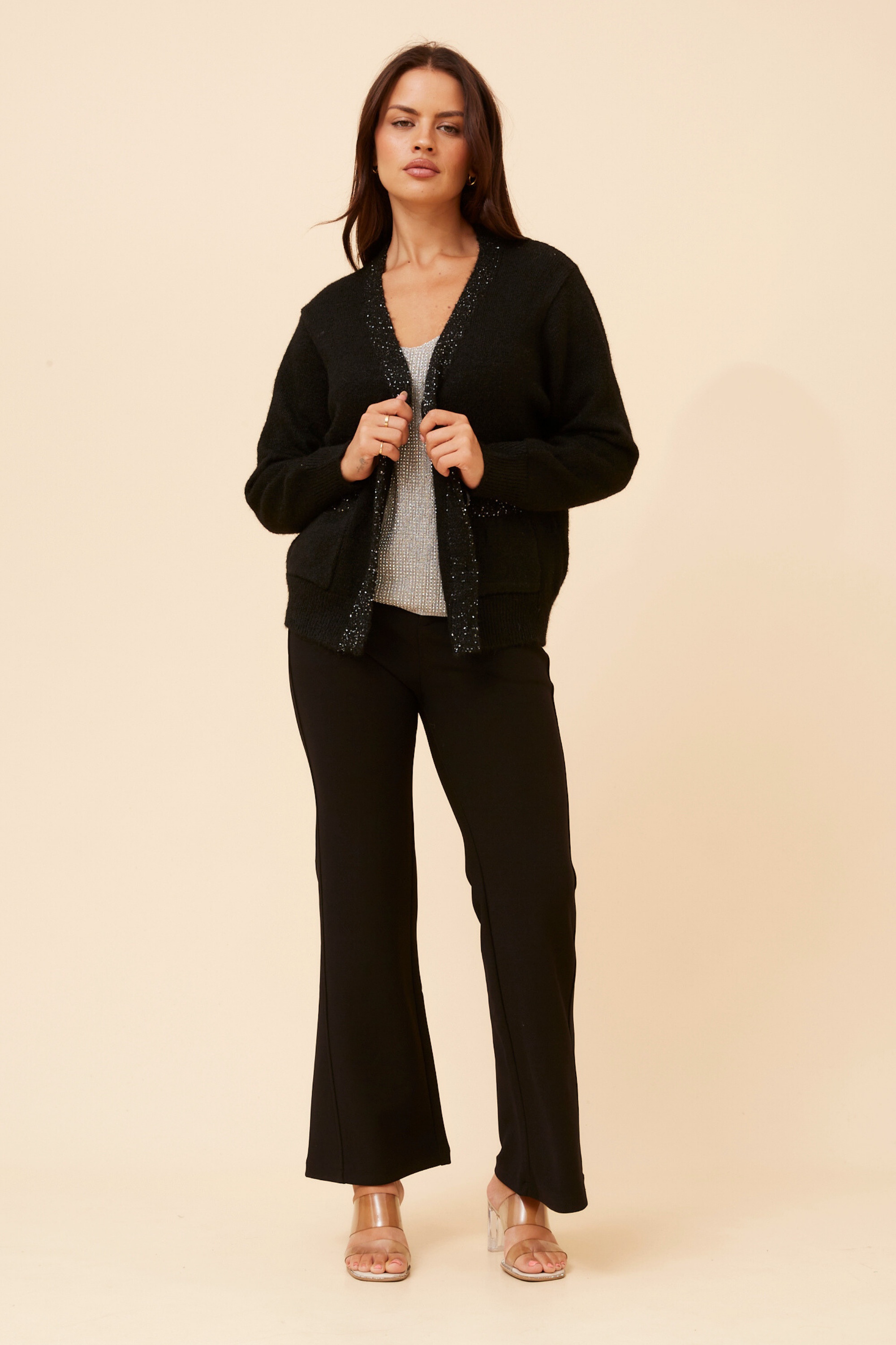 PAOLINA LUREX KNIT CARDIGAN
