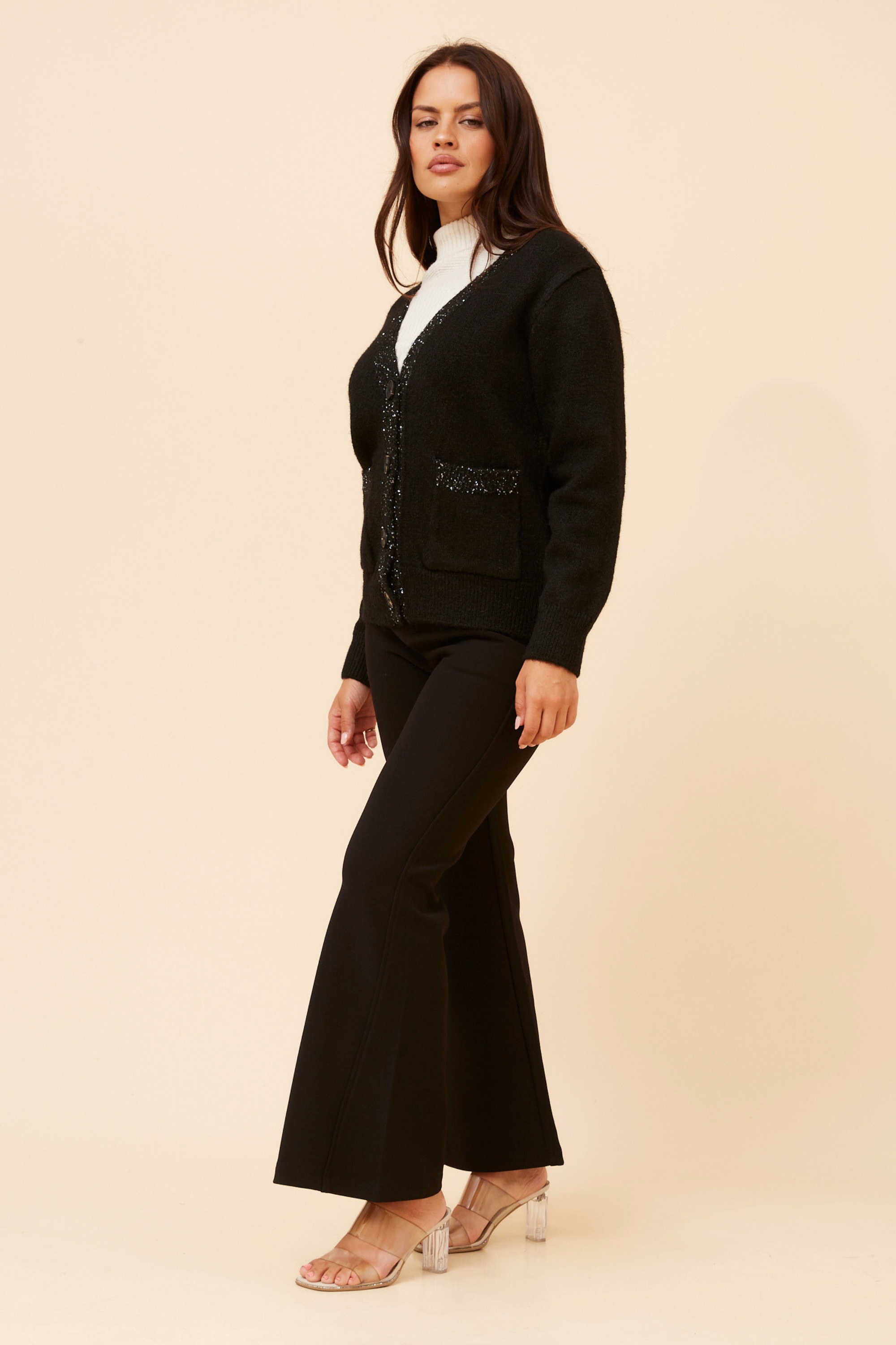 PAOLINA LUREX KNIT CARDIGAN