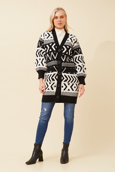 PARI JACQUARD KNIT CARDIGAN