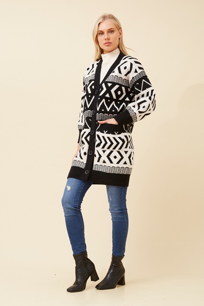 PARI JACQUARD KNIT CARDIGAN