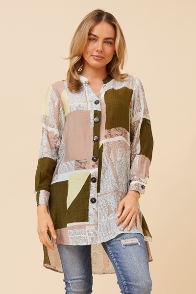 PATIA NEWSPAPER PRINT TUNIC