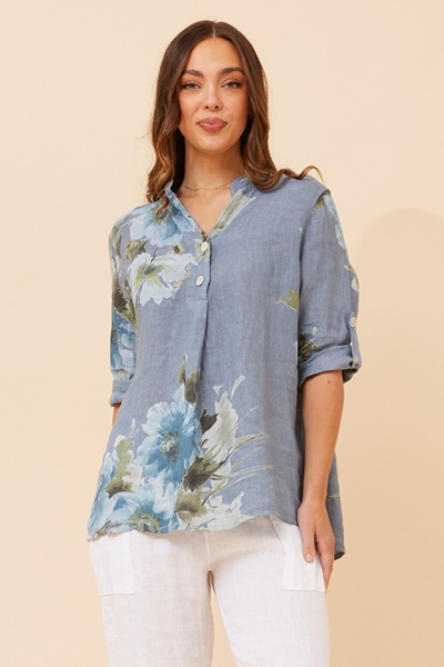PATRICIA FLORAL LINEN TOP