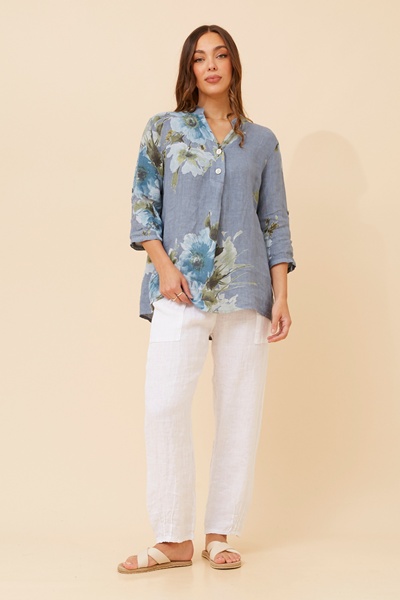 PATRICIA FLORAL LINEN TOP