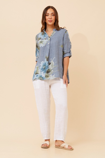 PATRICIA FLORAL LINEN TOP