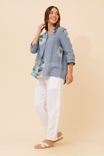 PATRICIA FLORAL LINEN TOP
