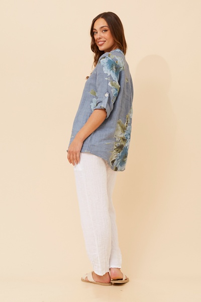 PATRICIA FLORAL LINEN TOP