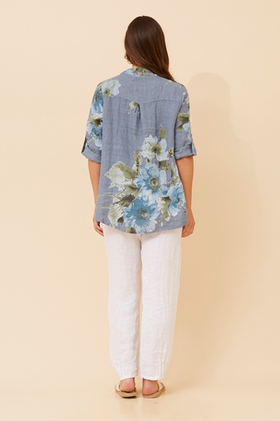 PATRICIA FLORAL LINEN TOP