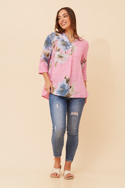 PATRICIA FLORAL LINEN TOP