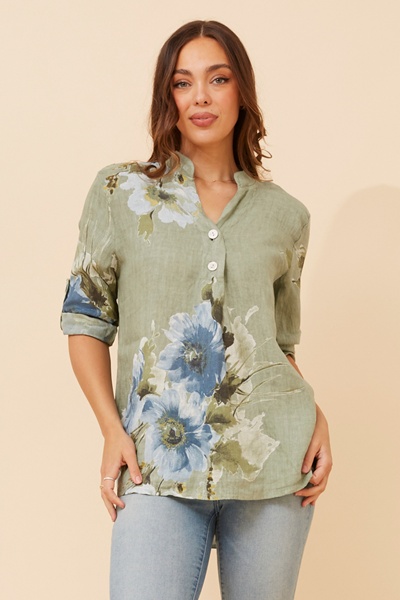 PATRICIA FLORAL LINEN TOP