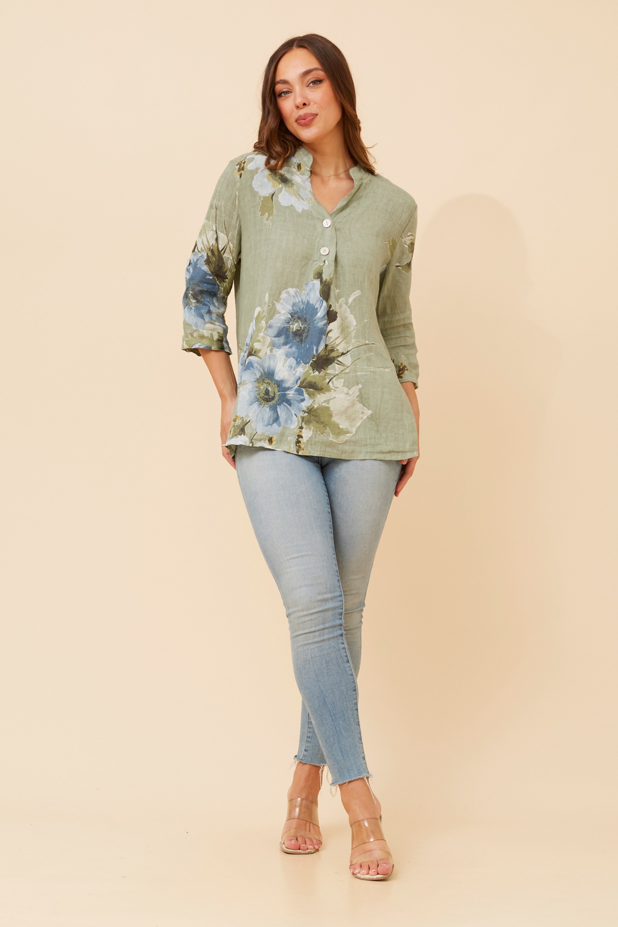 PATRICIA FLORAL LINEN TOP