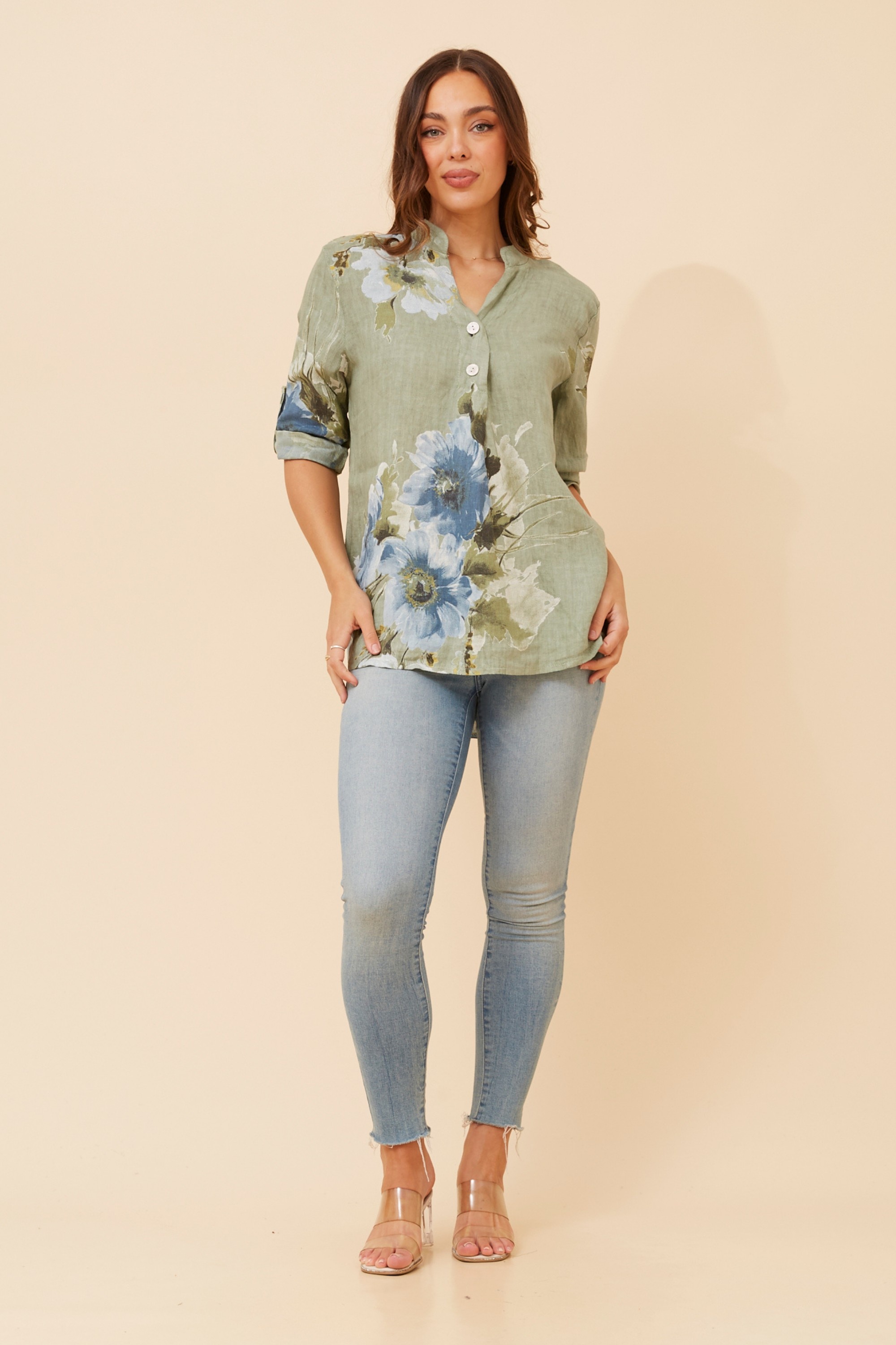 PATRICIA FLORAL LINEN TOP