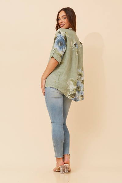 PATRICIA FLORAL LINEN TOP