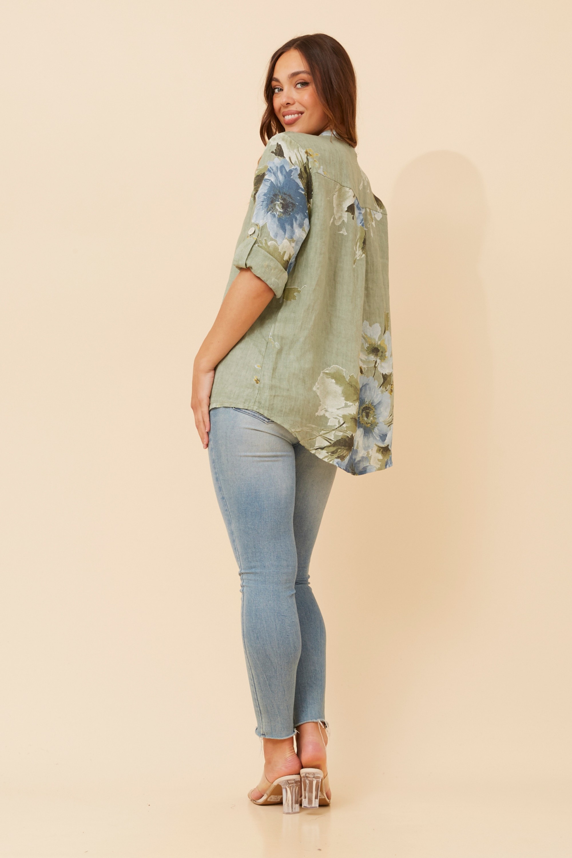 PATRICIA FLORAL LINEN TOP