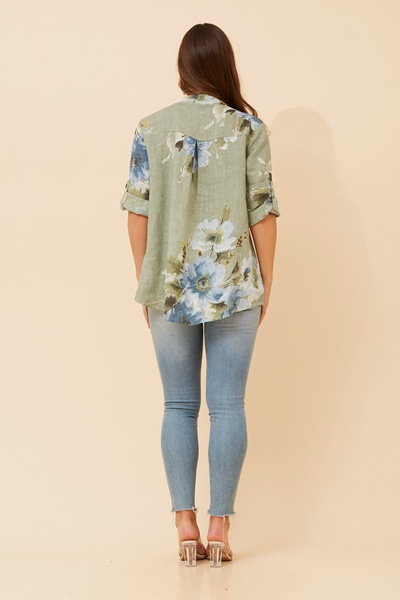 PATRICIA FLORAL LINEN TOP