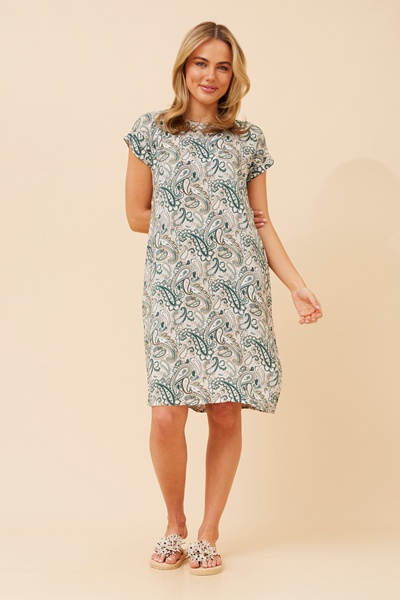 PAULA PAISLEY PRINT SHIFT DRESS