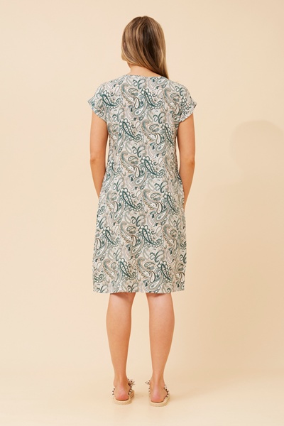 PAULA PAISLEY PRINT SHIFT DRESS
