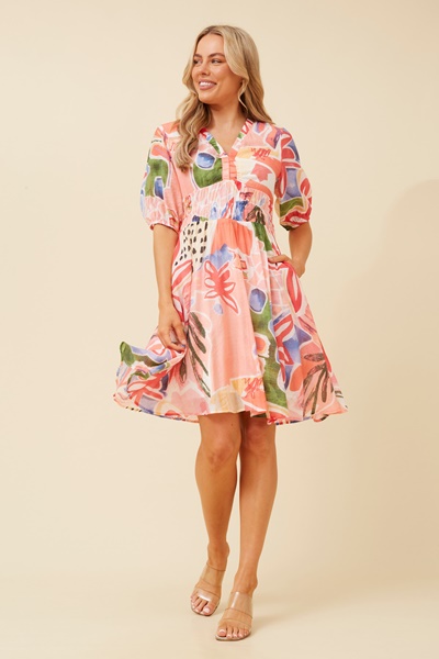 PAULETTA FLORAL SHORT DRESS