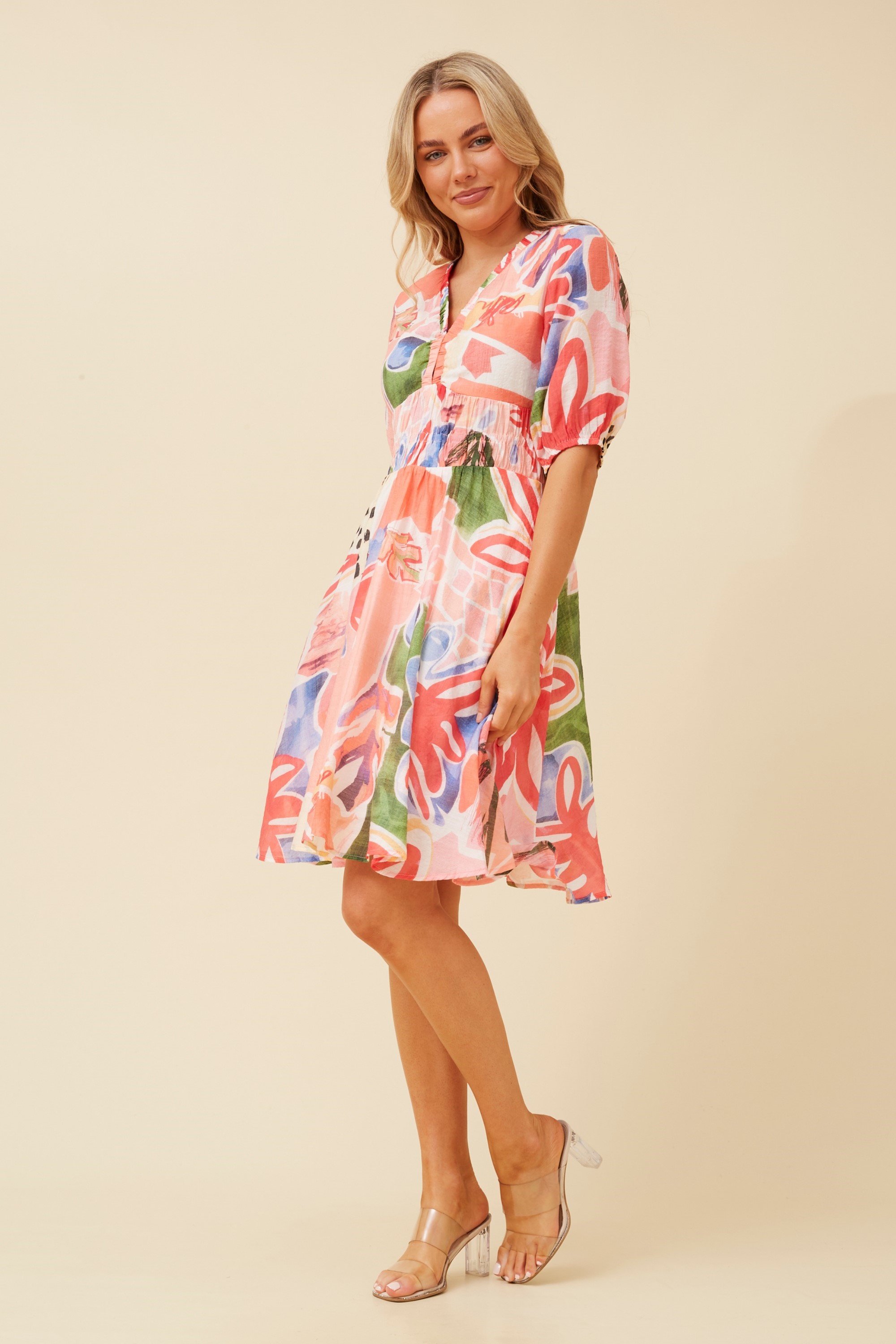 PAULETTA FLORAL SHORT DRESS