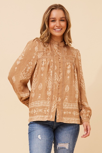 PAVITRA  BORDER PRINT TOP