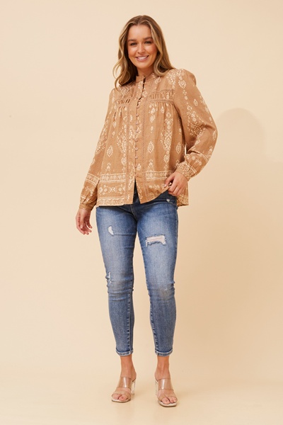 PAVITRA  BORDER PRINT TOP