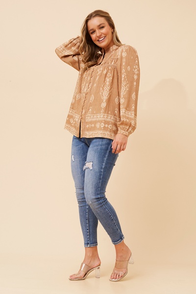 PAVITRA  BORDER PRINT TOP