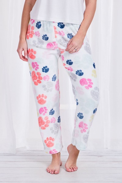PAW PRINT PLUSH PYJAMA PANTS