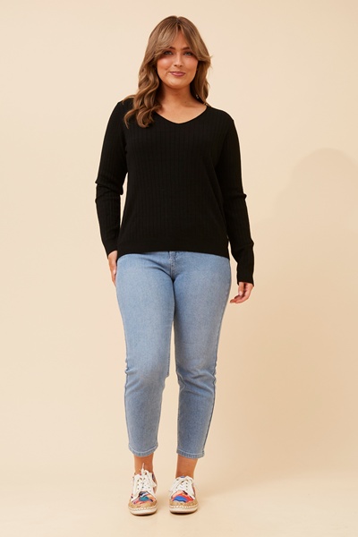 PAZ SOLID KNIT PULLOVER