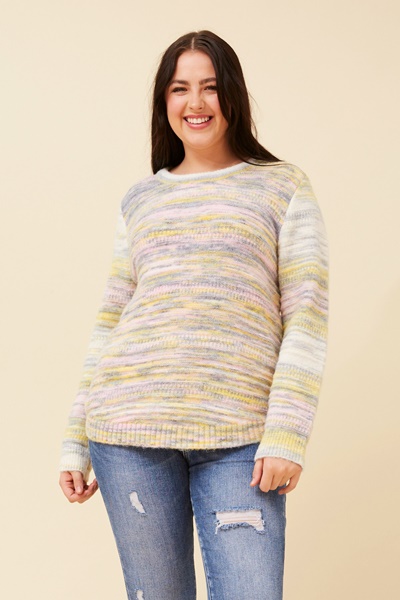 PEACHES SPACE-DYED KNIT PULLOVER