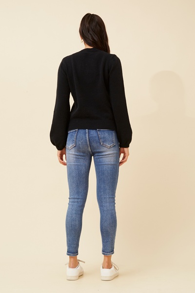 PEONY CROCHET KNIT JUMPER
