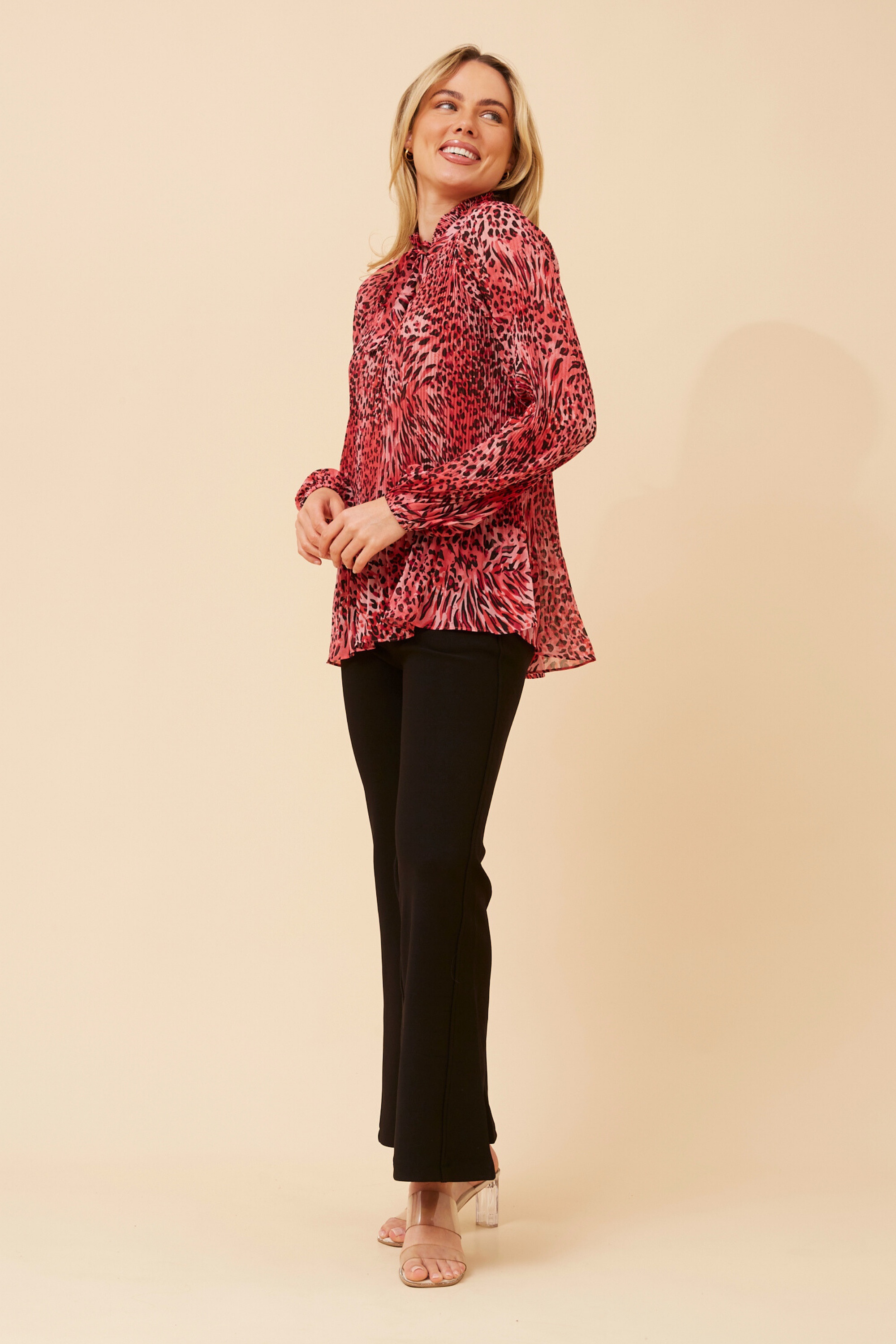 PETA ANIMAL PRINT BLOUSE