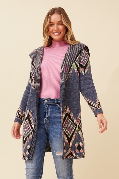 PHELIA JACQUARD KNIT CARDIGAN