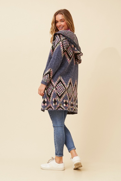 PHELIA JACQUARD KNIT CARDIGAN