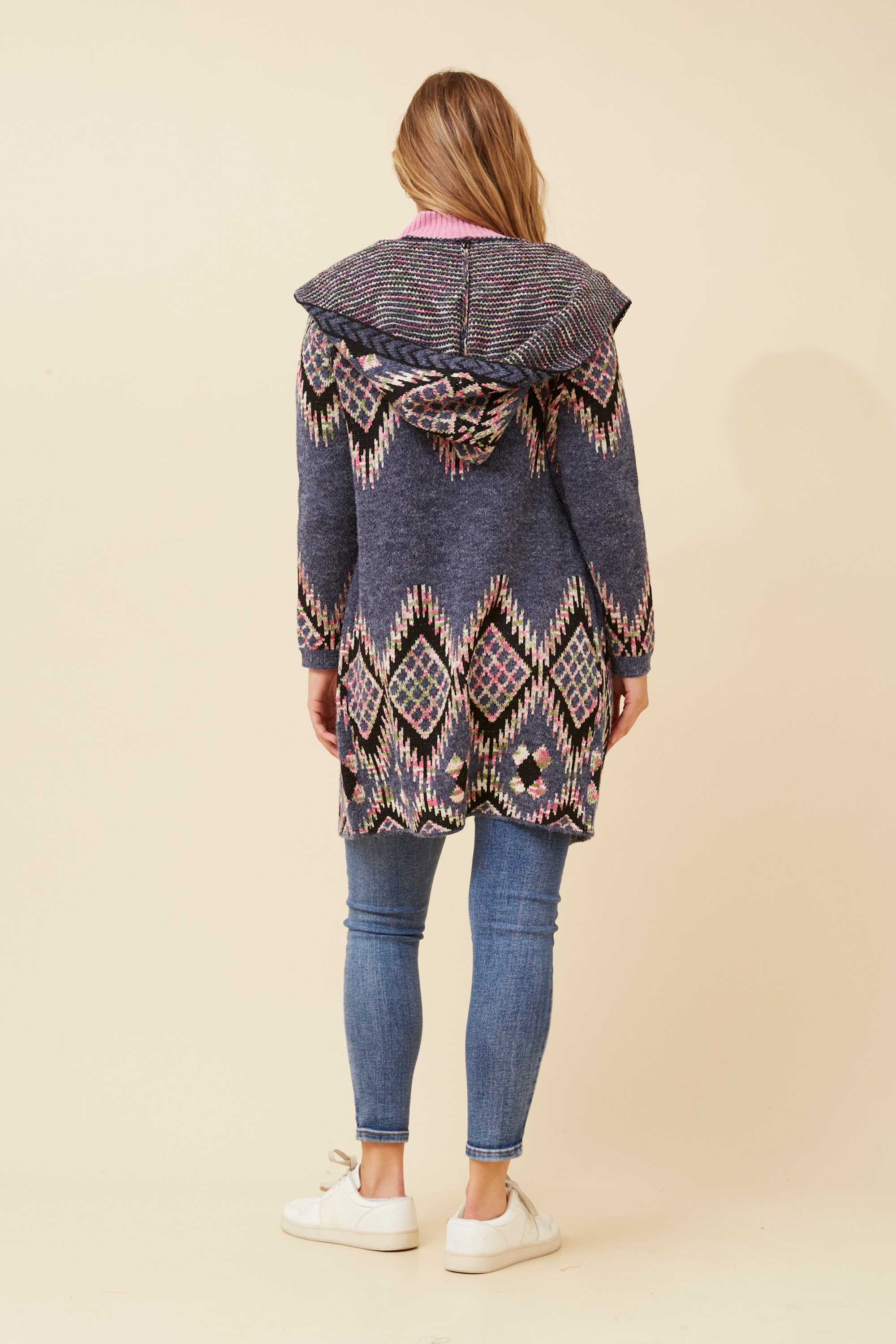 PHELIA JACQUARD KNIT CARDIGAN