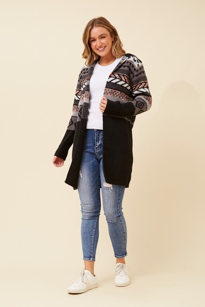 PHELIA JACQUARD KNIT CARDIGAN