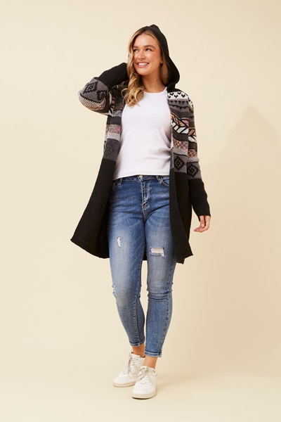 PHELIA JACQUARD KNIT CARDIGAN