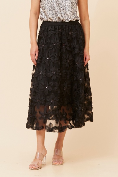 PHOENIX FLORAL EMBROIDERED SKIRT