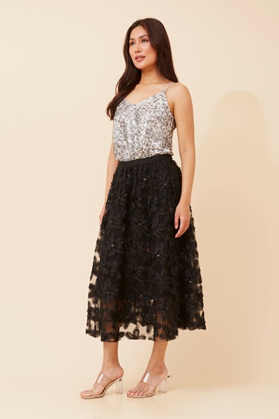 PHOENIX FLORAL EMBROIDERED SKIRT