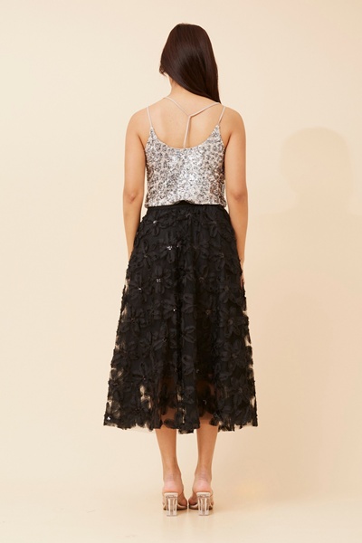 PHOENIX FLORAL EMBROIDERED SKIRT