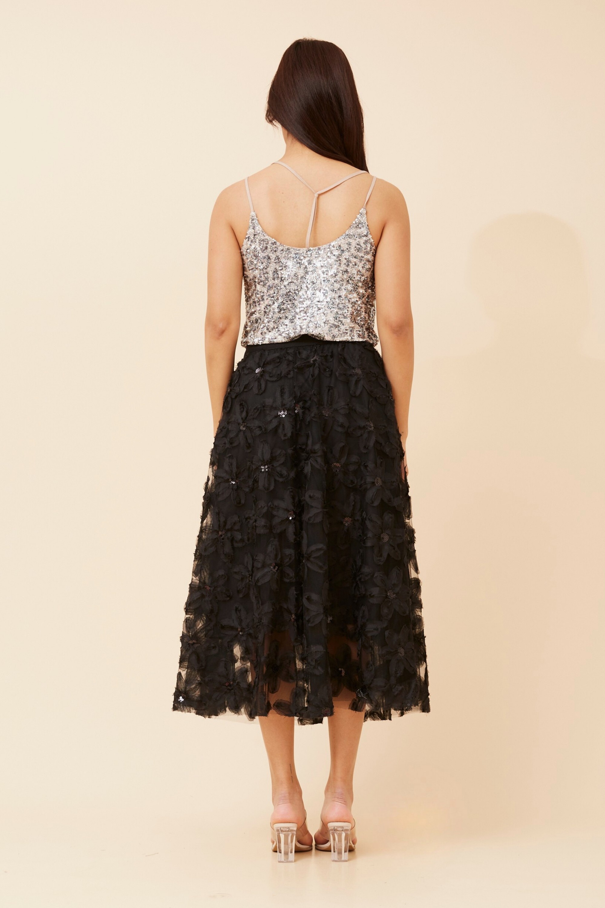 PHOENIX FLORAL EMBROIDERED SKIRT