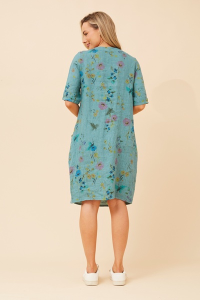 PISA FLORAL LINEN DRESS