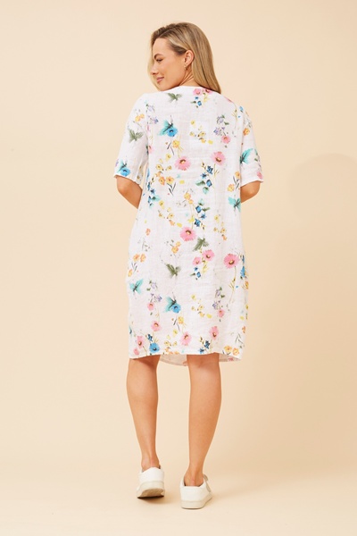 PISA FLORAL LINEN DRESS