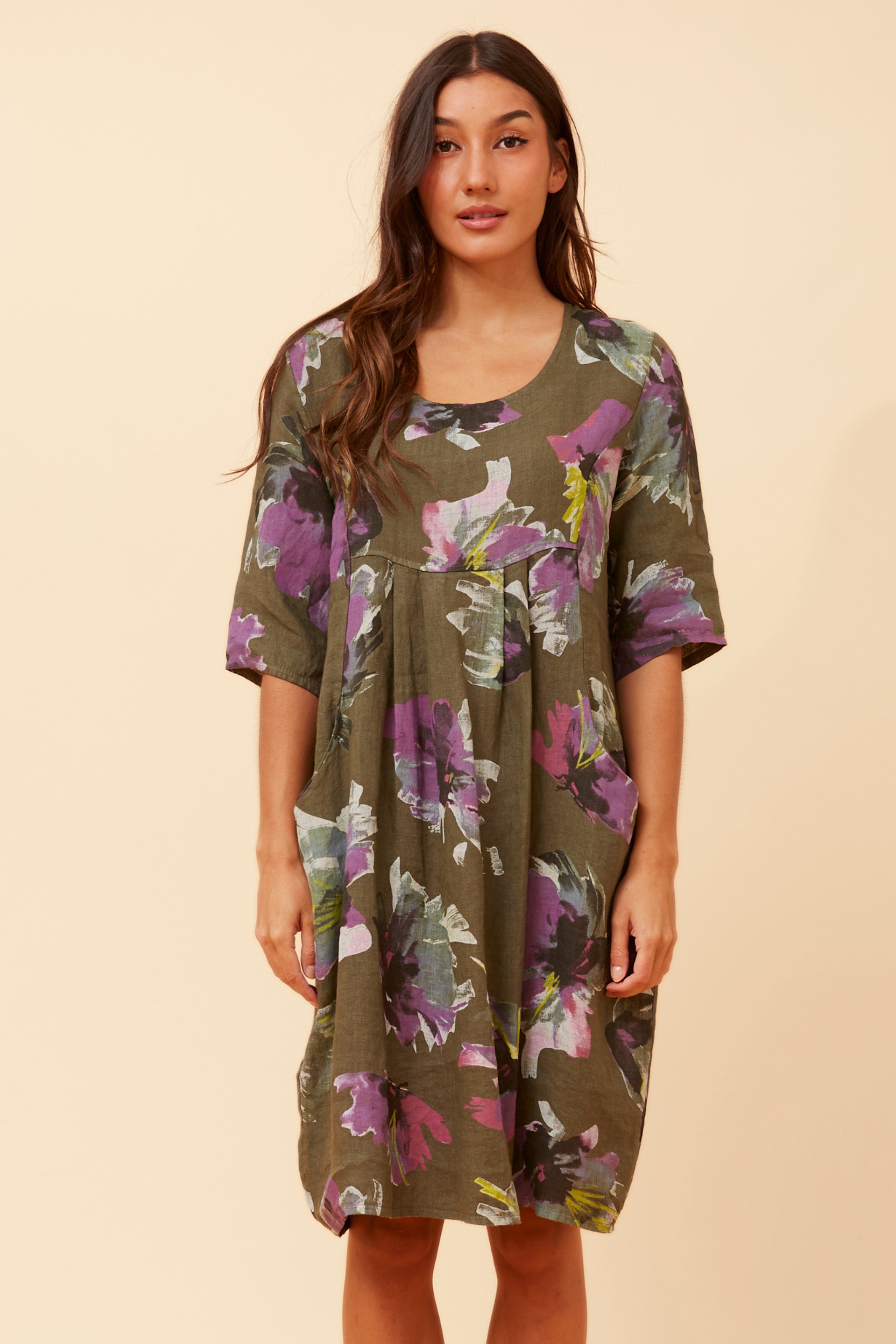 PISA FLORAL LINEN DRESS