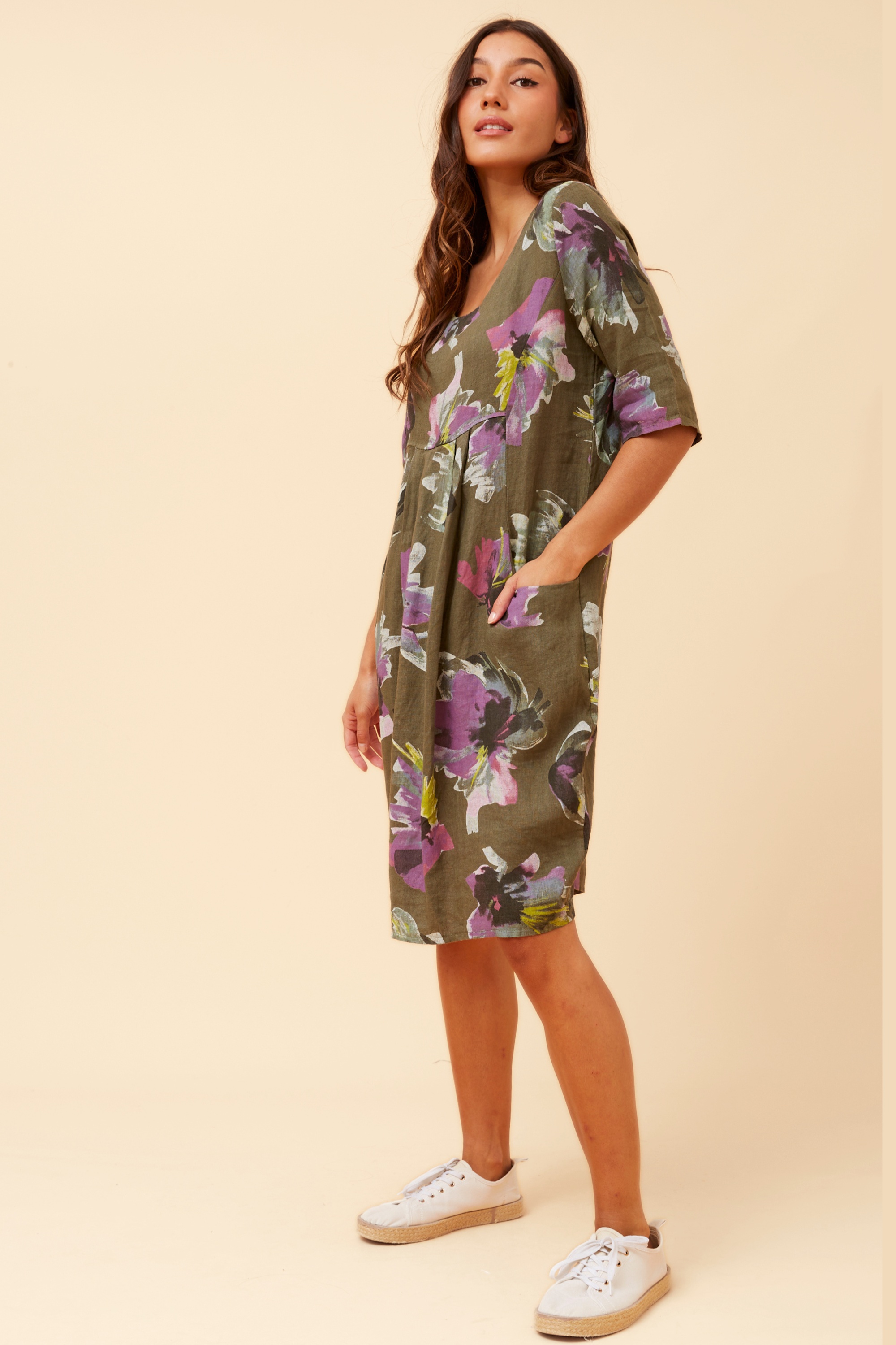 PISA FLORAL LINEN DRESS