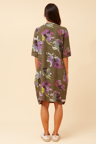 PISA FLORAL LINEN DRESS