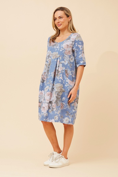PISA FLORAL LINEN DRESS