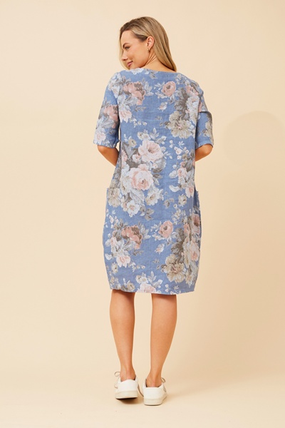PISA FLORAL LINEN DRESS