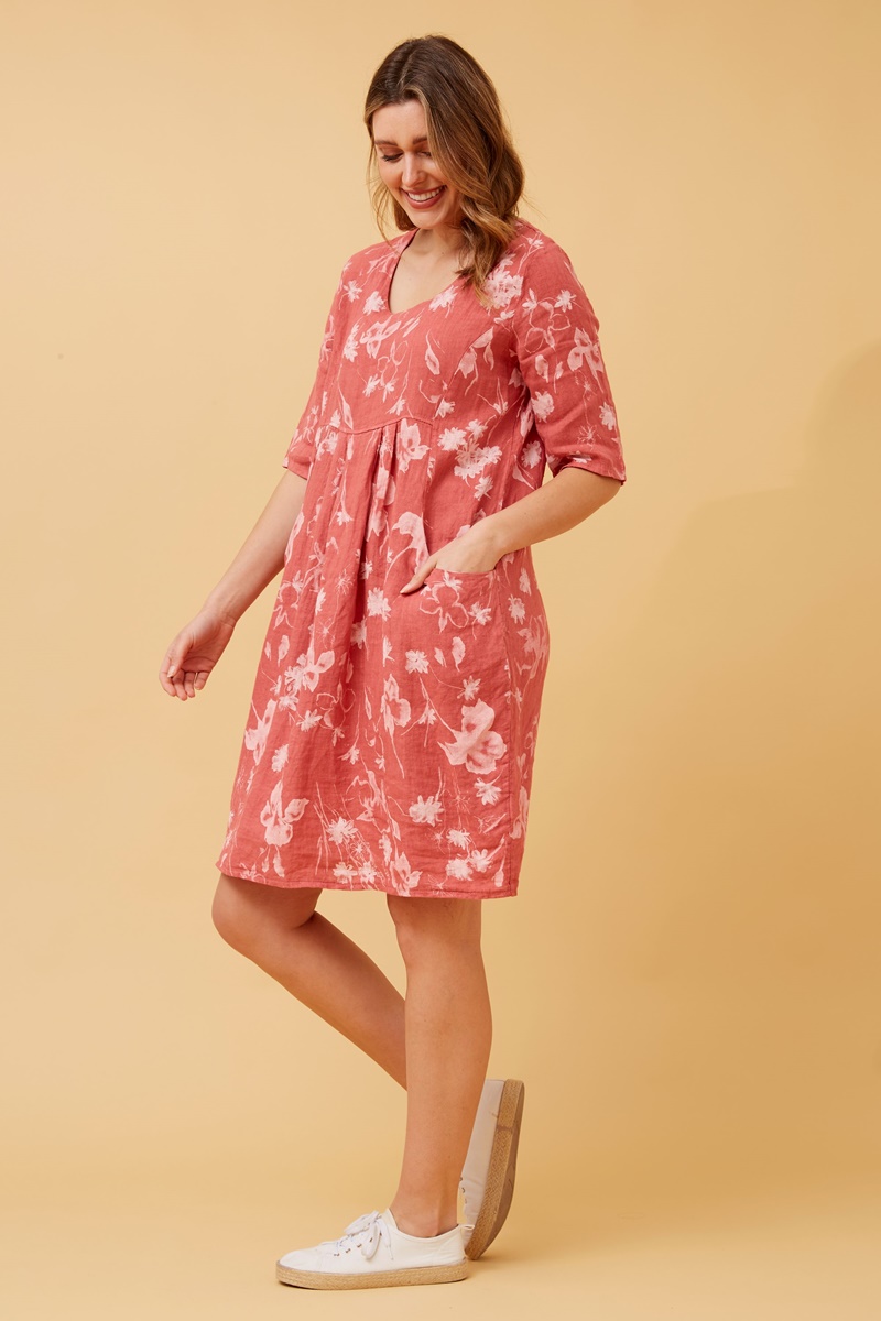 Messina floral linen dress, Buy Online